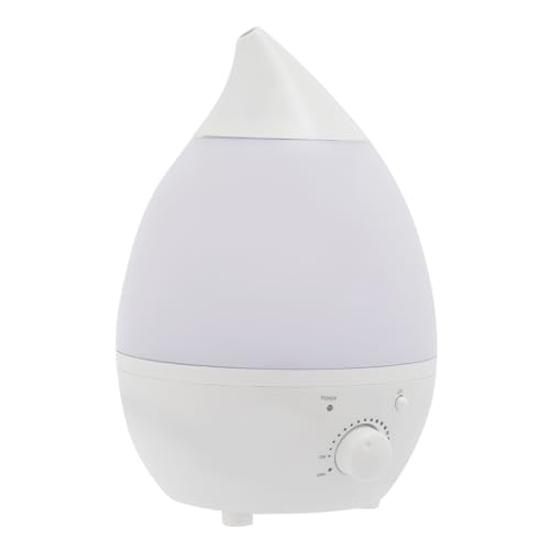 Kaichenyt 1.3L Luftbefeuchter, Humidifier Raumbefeuchter mit 7-farbige LED-Licht Sprühdüse 360° Drehbar Geräuscharm Wassertropfenförmig für Arbeitszimmer 16.5x21cm Weiß von Kaichenyt