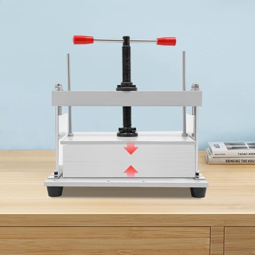 Kaichenyt Buchbinderpresse Maschine, Manual Bookbinding Press Abflachung Dicke 14.5cm Drückender Druck Etwa 1.5T für Zeitschriften 21.5x36.5x33cm Weiß von Kaichenyt