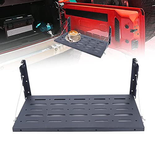 Kaichenyt Klapptisch Heckklappe, 60x31cm Metal Tailgate Table Back Shelf Heckklappentisch für Jeep Wrangler JK von Kaichenyt