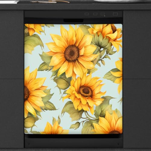 Geschirrspüler-Magnetabdeckung für Haustür, dekorativ, Sommer-Sonnenblumen, Bauernhaus, Landblumen, Kühlschrankabdeckungen, magnetischer Aufkleber für Küchengeräte, 58,4 x 66 cm Geschirrspüler-Magnetabdeckung für Haustür, dekorativ, Sommer-Sonnenblumen, Bauernhaus, Landblumen, Kühlschrankabdeckungen, magnetischer Aufkleber für Küchengeräte, 58,4 x 66 cm von Kaifanee