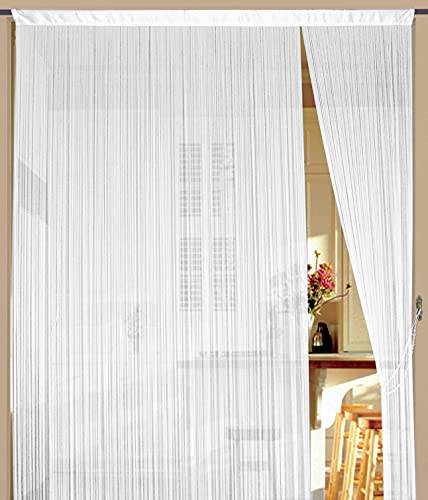 Kaikoon Fadenvorhang Vorhang Fadenstore Fadengardine Messe 100 cm x 250 cm weiß von Kaikoon