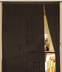 Kaikoon Fadenvorhang 90 cm x 240 cm braun in B1 schwer entflammbar von Kaikoon