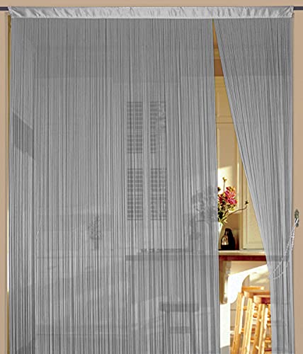 Kaikoon Fadenvorhang Vorhang Fadenstore Fadengardine Messe 150 cm x 300 cm Silber Neu von Kaikoon