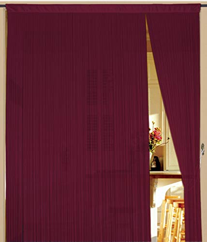 Kaikoon Fadenvorhang Vorhang Fadenstore Fadengardine Messe 90 cm x 240 cm Bordeaux NEU von Kaikoon