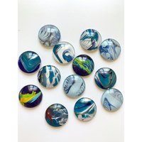 Acryl Pour Painting Magnete 1" | 25mm Rund Glas Gewölbt Acryl Pour Painting Magnete 1" | 25mm Rund Glas Gewölbt von KaileyVonBarandy