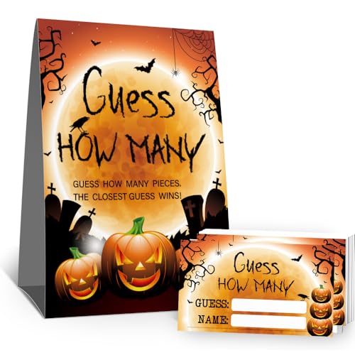Schild "Guess How Many Candies" (1 stehendes Schild, 50 Ratekarten), Aktivitätenkarten-Set für Babypartys, Neugeborenenenpartys, Brautparty, Verlobung, Hochzeitsdusche, Geburtstage - 67 von Kaimaloke
