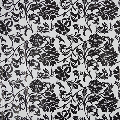 Klebefolie 200x45cm Print Ornament Schwarz Dekofolie Selbstklebefolie Möbelfolie von Kaiman