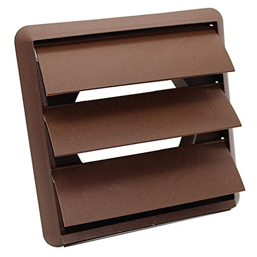 Kair Air Vent Gravity Grille with Non-Return Shutter Flaps - 100mm Round Spigot - Brown - SYS-100 - DUCVKC243-BR by Kair von Kair