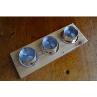 Pristine Springfield Wetterstation Thermometer, Barometer, Feuchtigkeitsmesser Solid Pine Backboard Arbeiten Made in Den Usa von KairosVintage