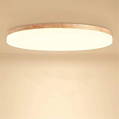 Deckenleuchte Holz Wohnzimmer Lampe Rund Flach Wohnzimmerlampe Holzlampe Eiche Deckenlampe Schlafzimmer Vintage Leuchte Decken Licht Mit Led Zimmerlampe Küchenleuchte Innen Korridor Beleuchtung von KAIRRY
