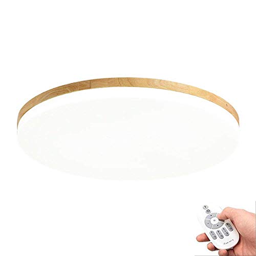 Deckenleuchte Holz Wohnzimmer Lampe Rund Flach Wohnzimmerlampe Holzlampe Eiche Deckenlampe Schlafzimmer Vintage Leuchte Decken Licht Mit Led Zimmerlampe Küchenleuchte Innen Korridor Beleuchtung von KAIRRY