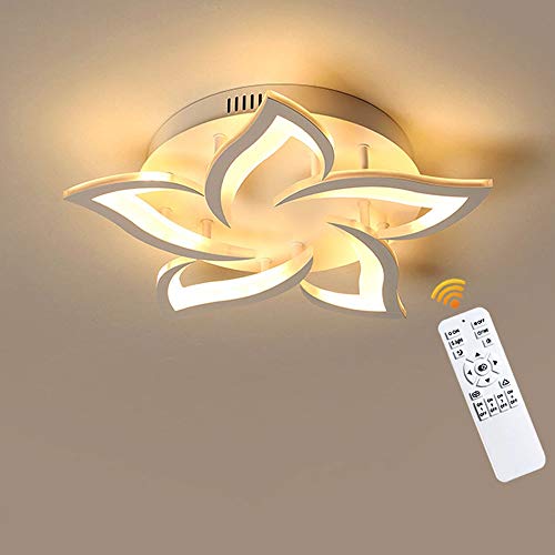 KAIRRY LED Deckenleuchte 24W Moderne Dimmbar Deckenbeleuchtung, 1680LM Wohnzimmerlampe，Schlafzimmer Deckenlampe Acryl-Schirm Weiß Kronleuchter Lampe (5 heads, Ø58cm) von KAIRRY
