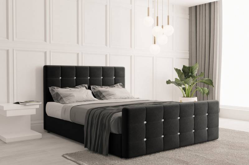Kaiser Möbel Boxspringbett mit bettkasten und matratze, Schlafzimmerbett ROMA stoff Soro, Topper, Container von Kaiser Möbel