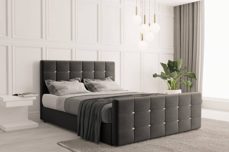 Kaiser Möbel Boxspringbett mit bettkasten und matratze, Schlafzimmerbett ROMA stoff Soro, Topper, Container von Kaiser Möbel