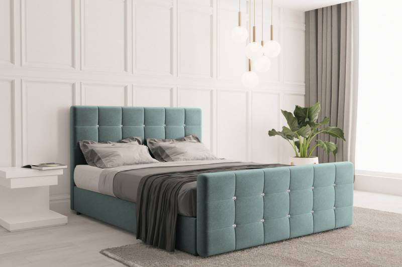 Kaiser Möbel Boxspringbett mit bettkasten und matratze, Schlafzimmerbett ROMA stoff Soro, Topper, Container von Kaiser Möbel