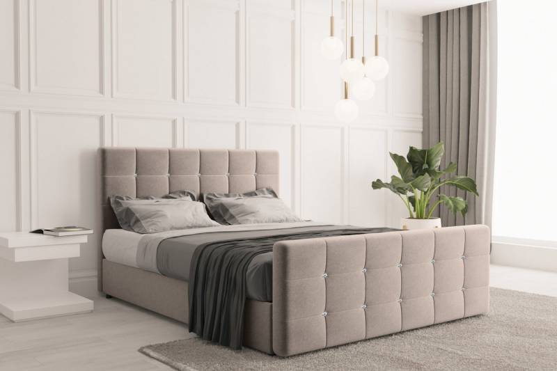 Kaiser Möbel Boxspringbett mit bettkasten und matratze, Schlafzimmerbett ROMA stoff Soro, Topper, Container von Kaiser Möbel