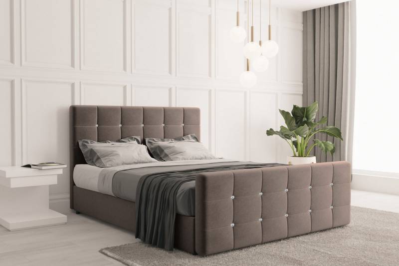 Kaiser Möbel Boxspringbett mit bettkasten und matratze, Schlafzimmerbett ROMA stoff Soro, Topper, Container von Kaiser Möbel
