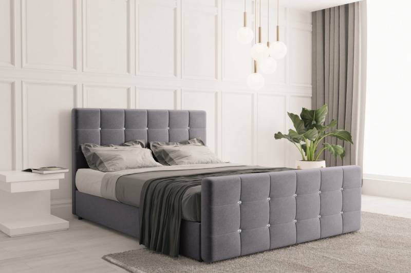 Kaiser Möbel Boxspringbett mit bettkasten und matratze, Schlafzimmerbett ROMA stoff Soro, Topper, Container von Kaiser Möbel