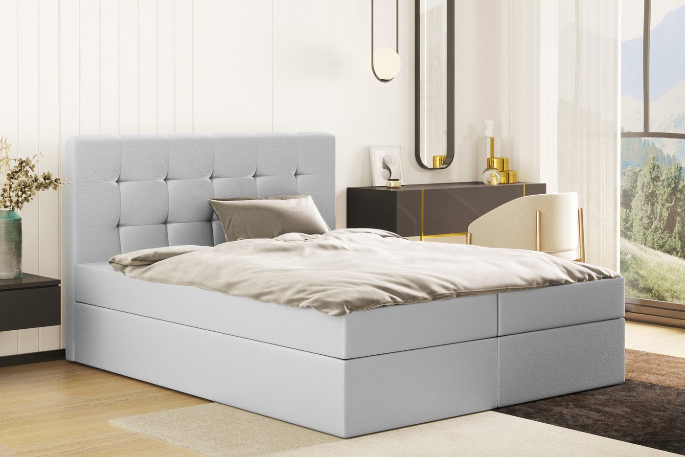 Kaiser Möbel Boxspringbett mit matratze, Schlafbett LUDANO stoff Cayenne, Polsterbett mit 2 Bettkästen, Cayenn-Stoff, viele Größen erhältlich Kaiser Möbel Boxspringbett mit matratze, Schlafbett LUDANO stoff Cayenne, Polsterbett mit 2 Bettkästen, Cayenn-Stoff, viele Größen erhältlich von Kaiser Möbel