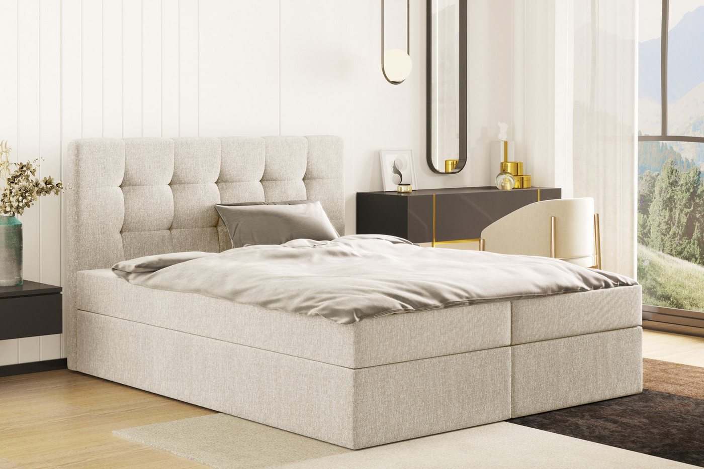 Kaiser Möbel Boxspringbett Boxspringbett mit matratze LUDANO stoff Sydney, Bettkasten, Matratze, Mehrere Größen, Viele Farben Kaiser Möbel Boxspringbett Boxspringbett mit matratze LUDANO stoff Sydney, Bettkasten, Matratze, Mehrere Größen, Viele Farben von Kaiser Möbel