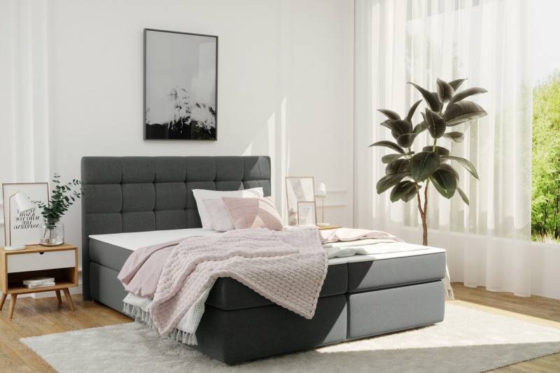 Kaiser Möbel Boxspringbett mit matratze und bettkasten, FADO stoff Sawana, Bonell Matratze, Mehrere Größen, Bettzeug-Container von Kaiser Möbel