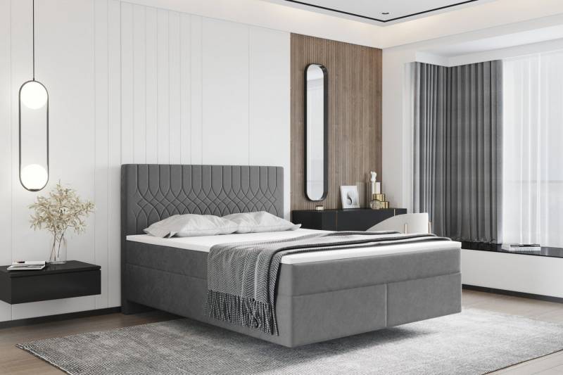 Kaiser Möbel Boxspringbett SEVI IV Boxspringbett, Opera Stoff, 2 Matratzen + Topper, mit topper, zwei Matratzen, in verschiedenen Größen von Kaiser Möbel