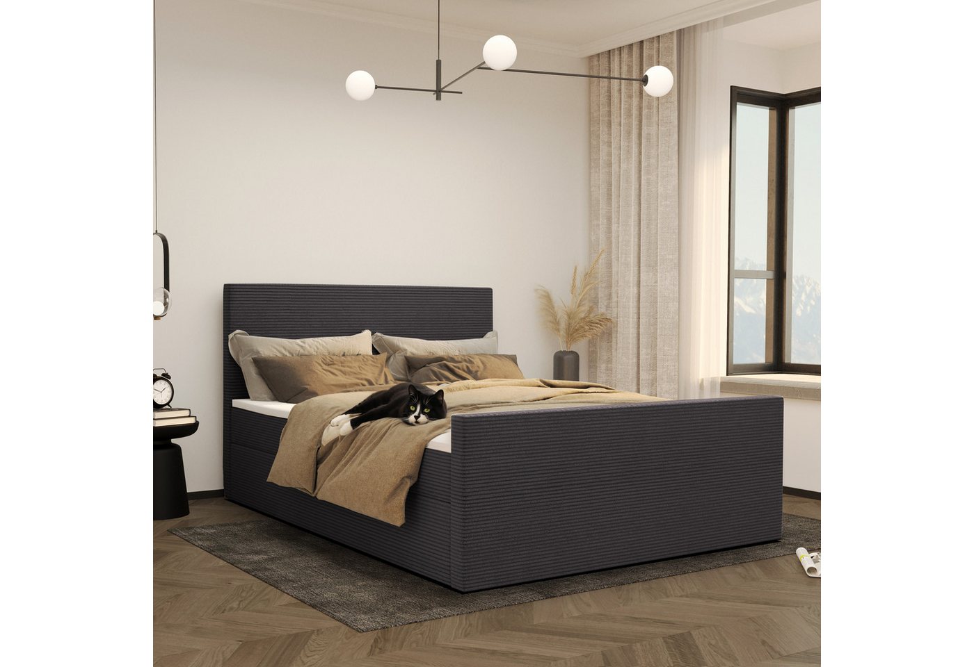 Kaiser Möbel Boxspringbett Modern mit bettkasten und topper VIESTA stoff Poso, Große Auswahl an Größen, zwei Bettkästen, Topper Kaiser Möbel Boxspringbett Modern mit bettkasten und topper VIESTA stoff Poso, Große Auswahl an Größen, zwei Bettkästen, Topper von Kaiser Möbel