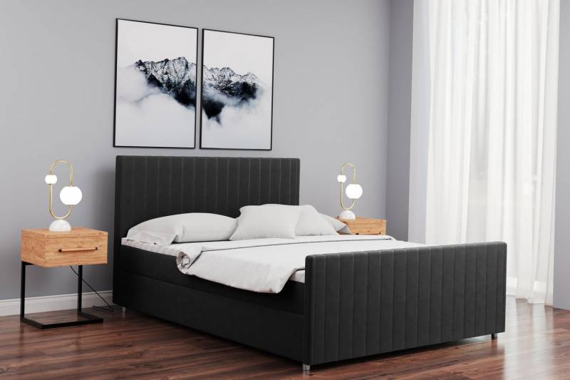 Kaiser Möbel Boxspringbett matratze topper LATINO viele Größen und viele Farben stoff Velvet, Bettkasten und Topper von Kaiser Möbel