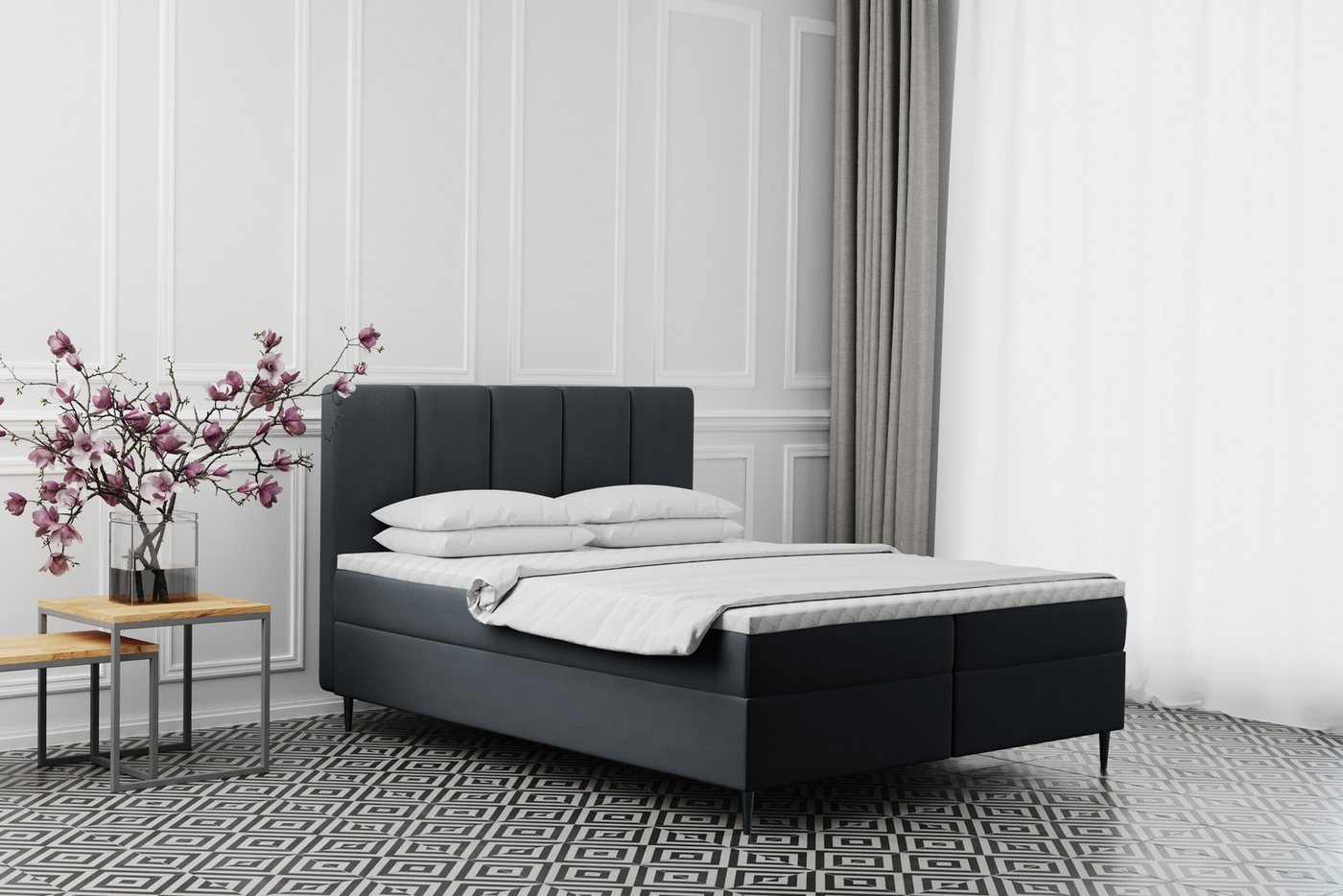 Kaiser Möbel Boxspringbett ADEL mit Bettkasten und Matratze – Stoff Monolith Komfort (Komplett-Set mit Matratze und Bettkasten), Zwei Bettkästen mit Hebefunktion,Bezug aus Mikrofaser Kaiser Möbel Boxspringbett ADEL mit Bettkasten und Matratze – Stoff Monolith Komfort (Komplett-Set mit Matratze und Bettkasten), Zwei Bettkästen mit Hebefunktion,Bezug aus Mikrofaser von Kaiser Möbel