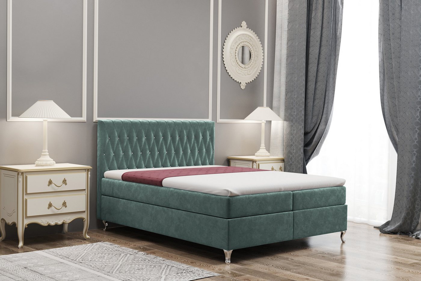 Kaiser Möbel Boxspringbett KATE – mit Stauraum, Matratze inklusive, Bezug Riviera (Matratze inklusive,Bettkasten inklusive,Kopfteil inklusive), Verstellbare Kopfstütze,Hochwertige Verarbeitung Kaiser Möbel Boxspringbett KATE – mit Stauraum, Matratze inklusive, Bezug Riviera (Matratze inklusive,Bettkasten inklusive,Kopfteil inklusive), Verstellbare Kopfstütze,Hochwertige Verarbeitung von Kaiser Möbel