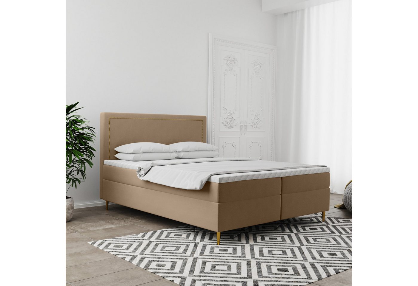 Kaiser Möbel Boxspringbett mit bettkasten matratze topper GOLDEN, Matratze und Topper von Kaiser Möbel