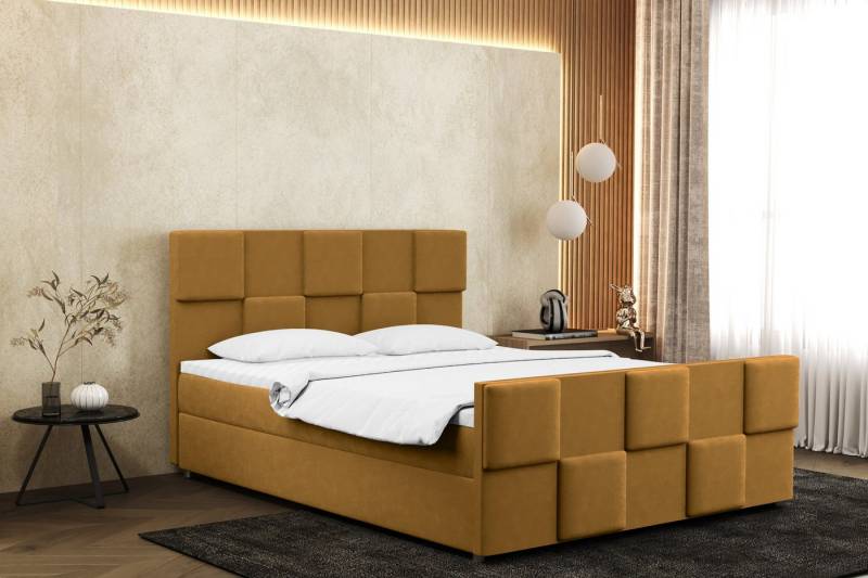 Kaiser Möbel Boxspringbett mit bettkasten matratze topper Zephyr viele Farben, Bonell-Matratze von Kaiser Möbel