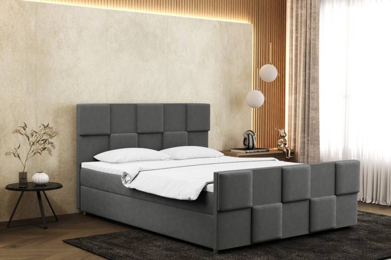 Kaiser Möbel Boxspringbett mit bettkasten matratze topper Zephyr viele Farben, Bonell-Matratze von Kaiser Möbel