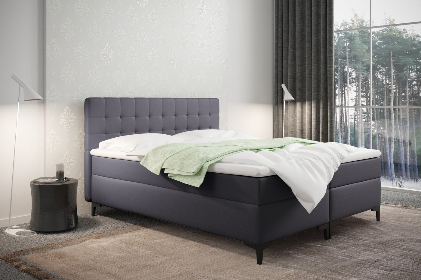 Kaiser Möbel Boxspringbett Denver mit Bettkasten und Matratze – Bezug Kunstleder, viele Farben, Bonell matratze Kaiser Möbel Boxspringbett Denver mit Bettkasten und Matratze – Bezug Kunstleder, viele Farben, Bonell matratze von Kaiser Möbel