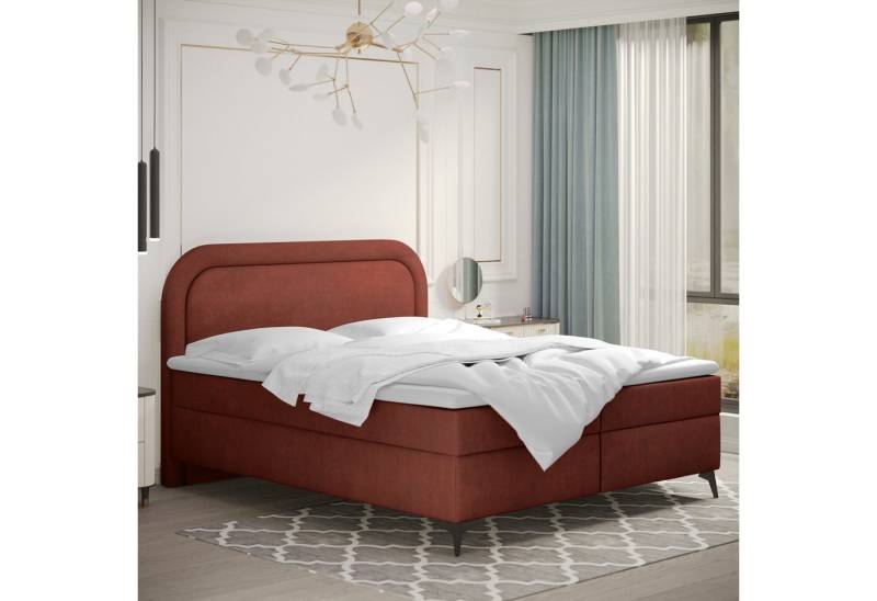 Kaiser Möbel Boxspringbett Valentino mit Bettkasten, Topper und Bonellmatratze – edles Design (Bettgestell mit Matratze und Topper, Set aus Bettgestell, Matratze und Topper), Visko-Topper,Stauraum unter Lattenrost,Silberner Bezug,Hoher Komfort von Kaiser Möbel
