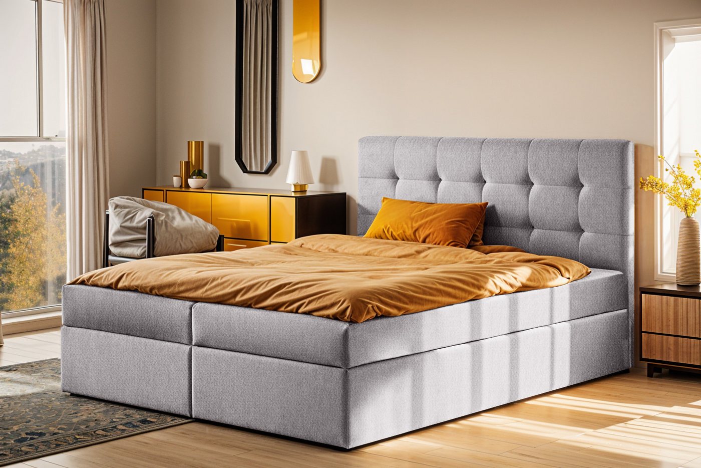 Kaiser Möbel Boxspringbett mit matratze und bettkasten, Schlafbett LUDANO stoff Soro, Bettkasten und Topper, inklusive Materatze, Große Auswahl an Größen Kaiser Möbel Boxspringbett mit matratze und bettkasten, Schlafbett LUDANO stoff Soro, Bettkasten und Topper, inklusive Materatze, Große Auswahl an Größen von Kaiser Möbel