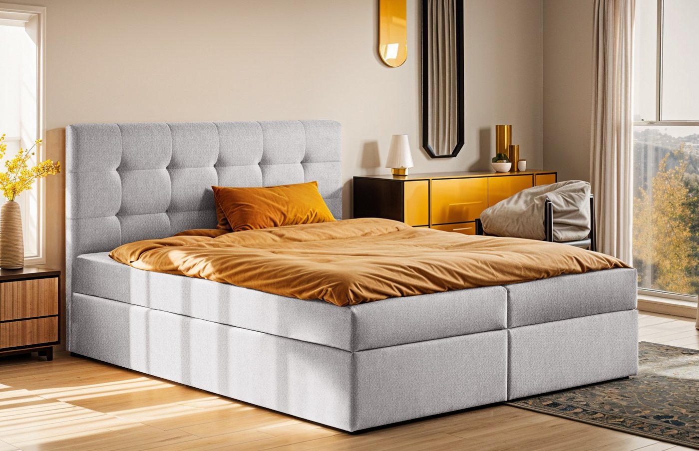 Kaiser Möbel Boxspringbett mit matratze und bettkasten, Schlafbett LUDANO stoff Soro, Bettkasten und Topper, inklusive Materatze, Große Auswahl an Größen Kaiser Möbel Boxspringbett mit matratze und bettkasten, Schlafbett LUDANO stoff Soro, Bettkasten und Topper, inklusive Materatze, Große Auswahl an Größen von Kaiser Möbel