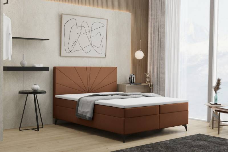Kaiser Möbel Boxspringbett mit matratze und bettkasten, Schlafbett ROSA soff Riviera, Bettkasten und Topper, Bonell-Matratze, Breite Palette von Farben von Kaiser Möbel