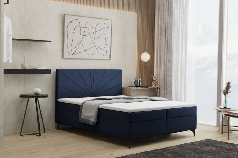 Kaiser Möbel Boxspringbett mit matratze und bettkasten, Schlafbett ROSA soff Riviera, Bettkasten und Topper, Bonell-Matratze, Breite Palette von Farben von Kaiser Möbel