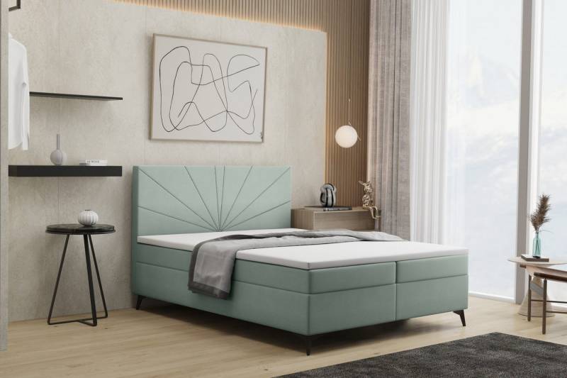 Kaiser Möbel Boxspringbett mit matratze und bettkasten, Schlafbett ROSA soff Riviera, Bettkasten und Topper, Bonell-Matratze, Breite Palette von Farben von Kaiser Möbel