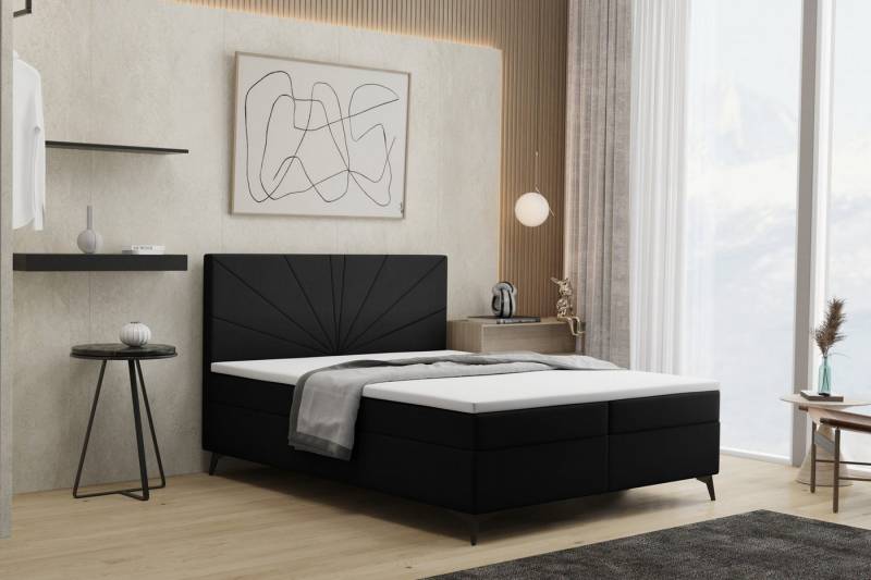 Kaiser Möbel Boxspringbett mit matratze und bettkasten, Schlafbett ROSA soff Riviera, Bettkasten und Topper, Bonell-Matratze, Breite Palette von Farben von Kaiser Möbel