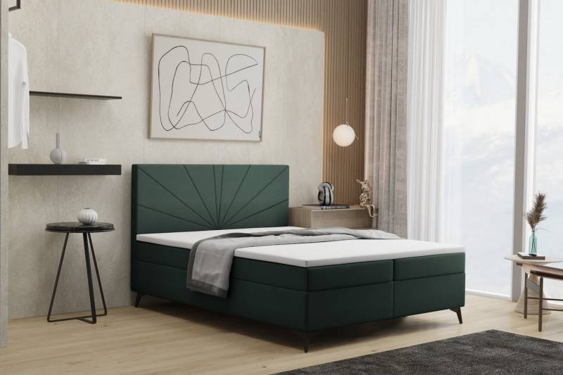 Kaiser Möbel Boxspringbett mit matratze und bettkasten, Schlafbett ROSA soff Riviera, Bettkasten und Topper, Bonell-Matratze, Breite Palette von Farben von Kaiser Möbel