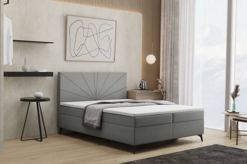 Kaiser Möbel Boxspringbett mit matratze und bettkasten, Schlafbett ROSA soff Riviera, Bettkasten und Topper, Bonell-Matratze, Breite Palette von Farben von Kaiser Möbel