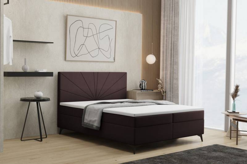 Kaiser Möbel Boxspringbett mit matratze und bettkasten, Schlafbett ROSA soff Riviera, Bettkasten und Topper, Bonell-Matratze, Breite Palette von Farben von Kaiser Möbel