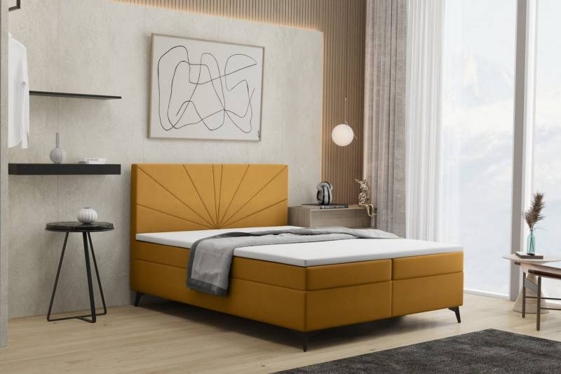 Kaiser Möbel Boxspringbett mit matratze und bettkasten, Schlafbett ROSA soff Riviera, Bettkasten und Topper, Bonell-Matratze, Breite Palette von Farben von Kaiser Möbel