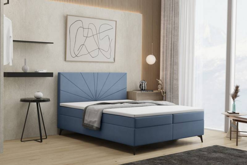 Kaiser Möbel Boxspringbett mit matratze und bettkasten, Schlafbett ROSA soff Riviera, Bettkasten und Topper, Bonell-Matratze, Breite Palette von Farben von Kaiser Möbel