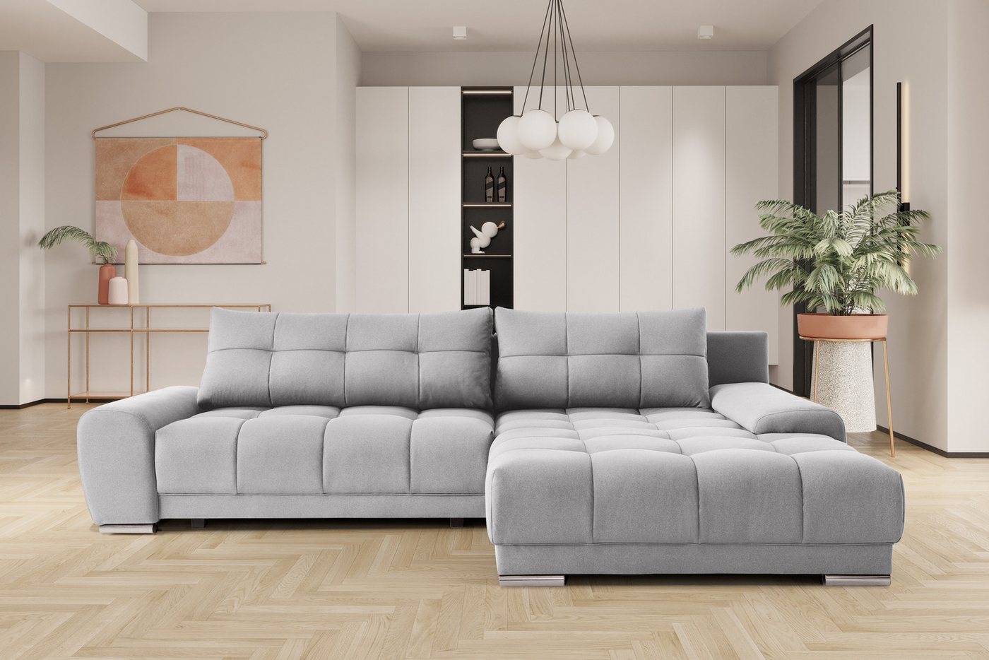 Kaiser Möbel Chaiselongue Ecksofa mit schlaffunktion und bettkasten, Eckcouch WAVE, mit Relaxfunktion, made in Europe, mit Bettfunktion und Staukasten von Kaiser Möbel