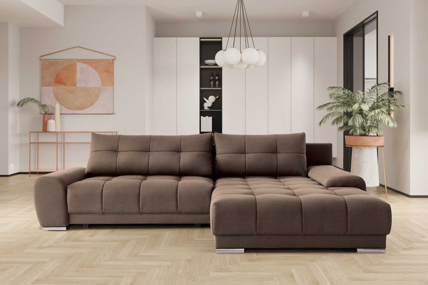 Kaiser Möbel Chaiselongue Ecksofa mit schlaffunktion und bettkasten, Eckcouch WAVE, mit Relaxfunktion, made in Europe, mit Bettfunktion und Staukasten von Kaiser Möbel