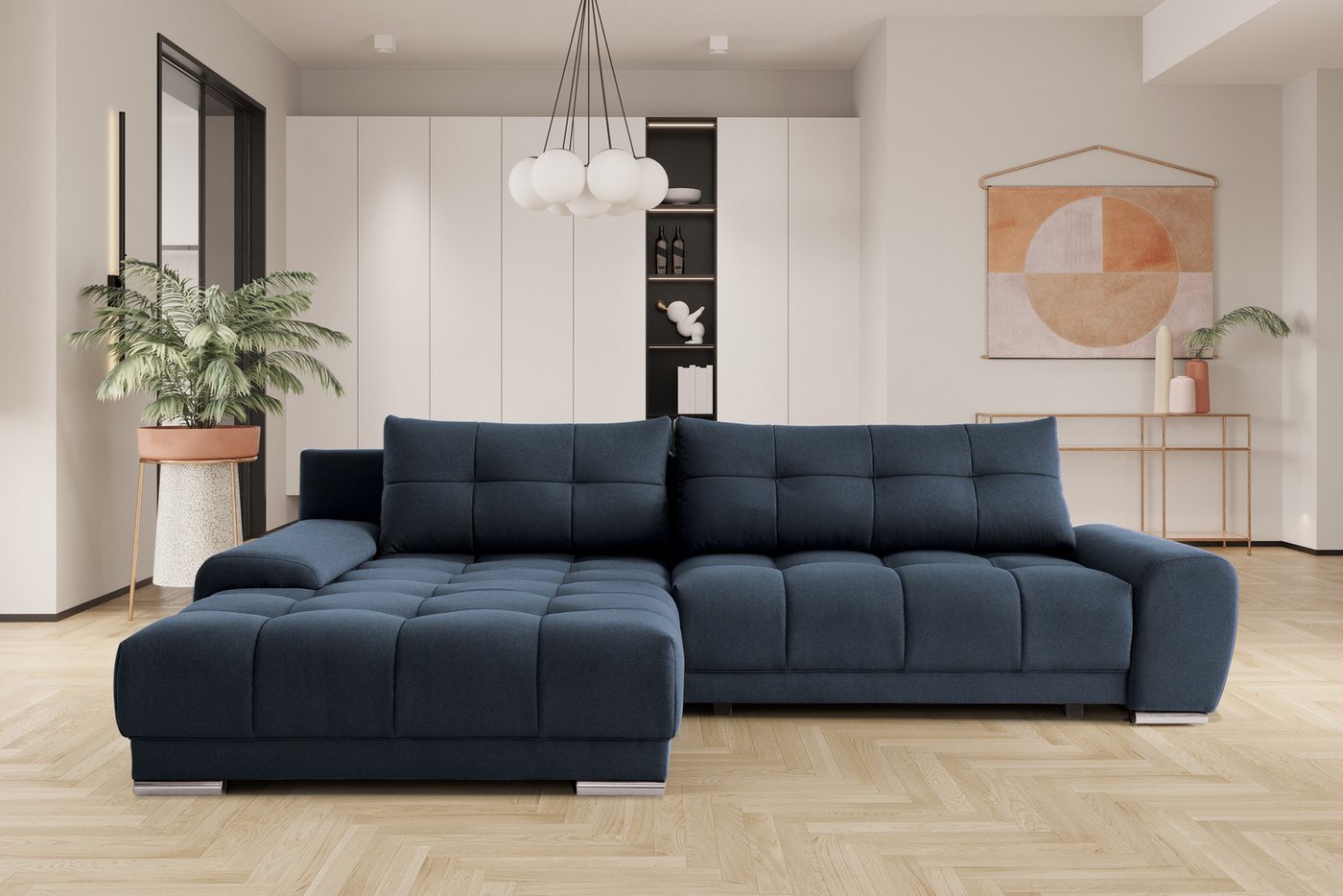 Kaiser Möbel Chaiselongue Ecksofa mit schlaffunktion und bettkasten, Eckcouch WAVE, mit Relaxfunktion, made in Europe, mit Bettfunktion und Staukasten von Kaiser Möbel