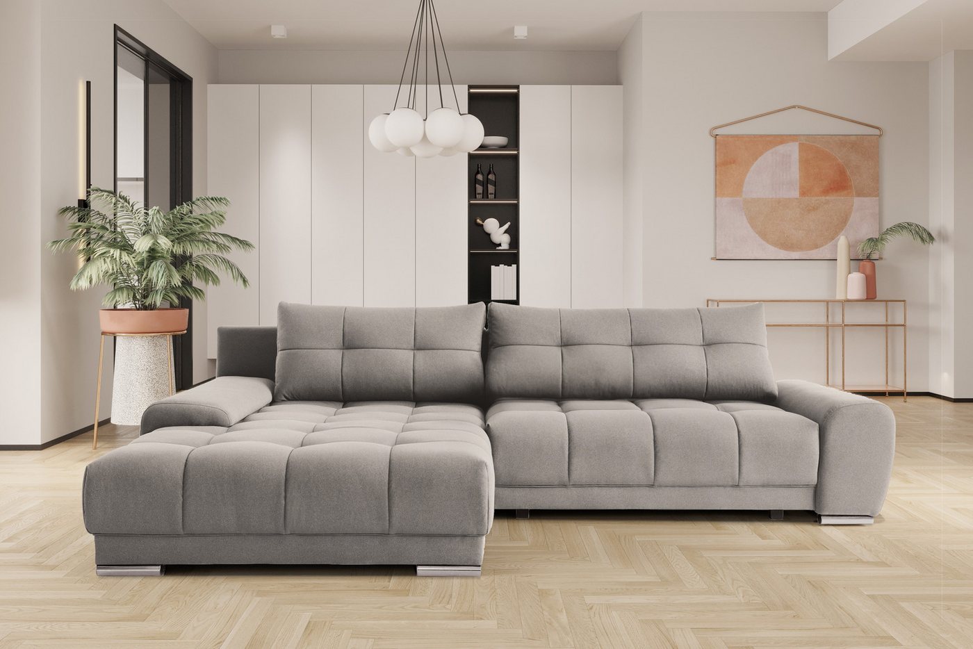 Kaiser Möbel Chaiselongue Ecksofa mit schlaffunktion und bettkasten, Eckcouch WAVE, mit Relaxfunktion, made in Europe, mit Bettfunktion und Staukasten von Kaiser Möbel